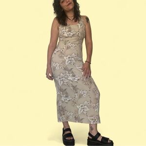 vintage floral midi dress